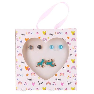 Happy Love Earring Set Blue Horses Set 6-delig