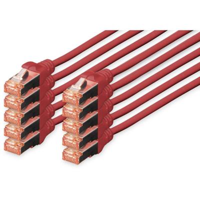 Digitus DK-1644-030-R-10 RJ45 Netwerkkabel, patchkabel CAT 6 S/FTP 3.00 m Rood Folie afscherming, Afscherming totaal, Afgeschermd, Halogeenvrij, Simplex, Digitus DK-1644-030-R-10 RJ45 Netwerkkabel, patchkabel CAT 6 S/FTP 3.00 m Rood Folie afscherming, Afscherming totaal, Afgeschermd, Halogeenvrij, Simplex,