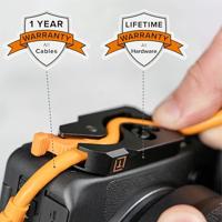 Tether Tools LeverLock & Cable Kit, Optima 10G, 15&apos; (4.6m), straight to right orange - thumbnail