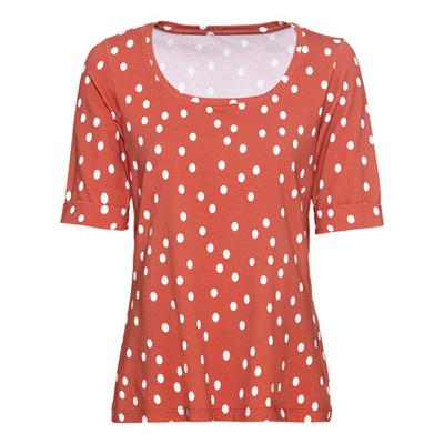 Jersey shirt met ronde hals en stippen van bio-katoen, leem-motief 52