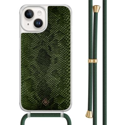 iPhone 14 hoesje met groen koord - Snake mix iPhone 14 hoesje met groen koord - Snake mix