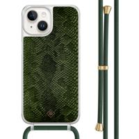 iPhone 14 hoesje met groen koord - Snake mix - thumbnail