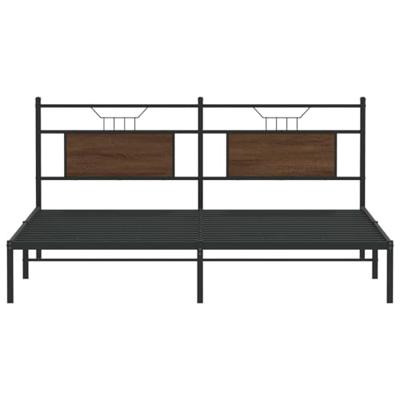 Bedframe zonder matras bewerkt hout bruin eikenkleur 183x203 cm Bedframe zonder matras bewerkt hout bruin eikenkleur 183x203 cm