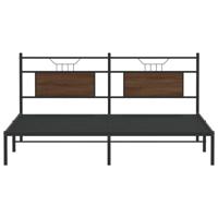 Bedframe zonder matras bewerkt hout bruin eikenkleur 183x203 cm - thumbnail