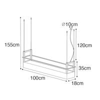 QAZQA Smart hanglamp zwart met rek incl. 4 Wifi GU10 - Cage Rack - thumbnail