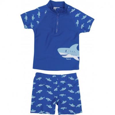 Playshoes tweedelige zwemsuit Haai Blauw-134-140