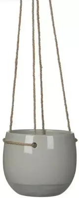 Mica Decorations Resa hangpot rond 16,5x13,5 cm licht grijs