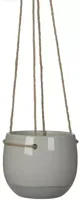 Mica Decorations Resa hangpot rond 16,5x13,5 cm licht grijs - thumbnail