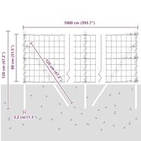 VidaXL Hek met paal groen 0,8 x 10 m staal - thumbnail