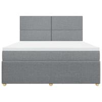 Boxspring met matras stof lichtgrijs 180x200 cm - thumbnail