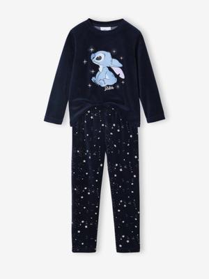 Disney® LILO & STITCH pyjama voor meisjes van fluweel / velours marineblauw