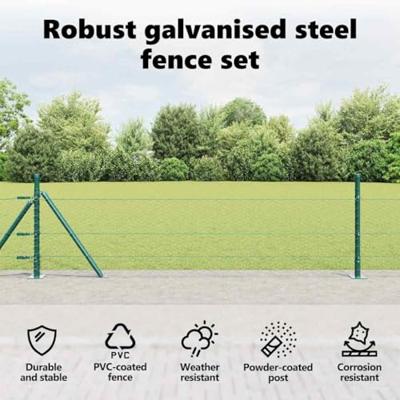 VidaXL Afrasteringspaal groen 25 x 0,4 m (25 mm gaas) staal en pvc