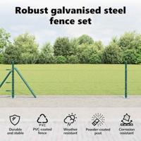 VidaXL Afrasteringspaal groen 25 x 0,4 m (25 mm gaas) staal en pvc - thumbnail