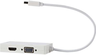 Mini-DisplayPort multi-adapterkabel | Mini-DisplayPort male - VGA female + DVI-D 24+1-pins female + HDMI-uitgang | 0,2 m | Wit