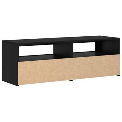 Tv-meubel met LED 120x35x40 cm bewerkt hout zwart eiken