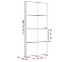 VidaXL Binnendeur smal 93x201,5 cm gehard glas en aluminium zwart - thumbnail
