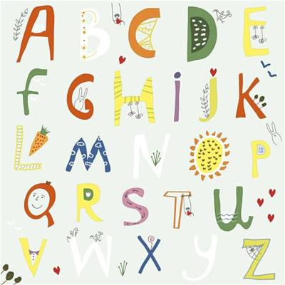 Creativ Company Servetten, alfabet, afm 33x33 cm, 20 stuk/ 1 doos