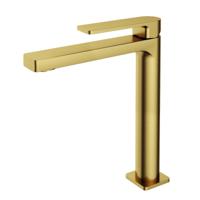 Wastafelkraan Hotbath Gal Hoog 28.3 cm Geborsteld Messing PVD - thumbnail