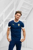 PUMA Portugal Trainingsshirt 2025-2026 Donkerblauw Gebroken Wit Geel - thumbnail