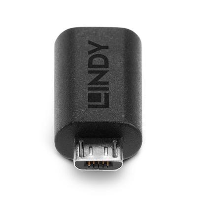 Lindy 41903 tussenstuk voor kabels USB Type C USB Type Micro-B Zwart - thumbnail