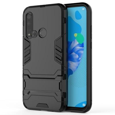Schokbestendige PC + TPU Case voor Huawei P20lite 2019/Nova5i met houder (zwart)