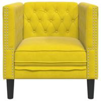 Fauteuil Chesterfield-stijl fluweel geel - thumbnail