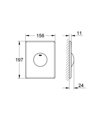 Grohe Skate bedieningspaneel chroom voor Grohe Rapid SL Grohe Skate bedieningspaneel chroom voor Grohe Rapid SL