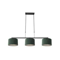 Steinhauer Zwarte hanglampStang met groene velours kappen - 3463ZW - thumbnail