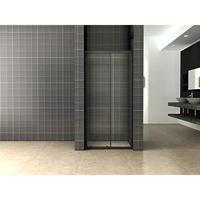 Wiesbaden Schuifdeur Skyline Douchedeur 110x200 cm 8 mm NANO Coating Mat Zwart - thumbnail
