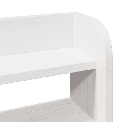 Bedframe met hoofdbord massief grenenhout wit 140x190 cm - thumbnail