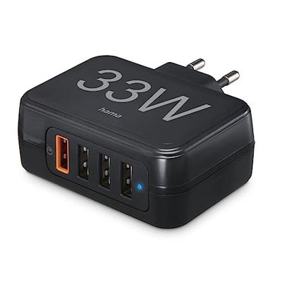 Hama Snellader 4 Poorten Qualcomm® 3.0 4x USB-A 33 W Zwart - thumbnail