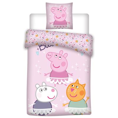 Peppa Pig Dekbedovertrek 3 pigs 140 x 200 cm roze Peppa Pig Dekbedovertrek 3 pigs 140 x 200 cm roze
