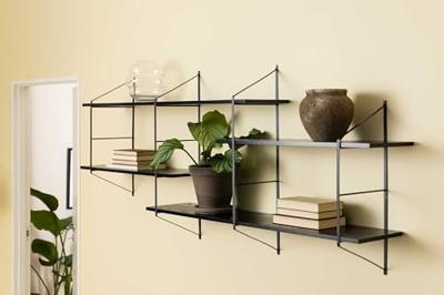 Bendt Wandrek 'Mie' metaal / hout 191 x 79cm, kleur zwart Bendt Wandrek 'Mie' metaal / hout 191 x 79cm, kleur zwart