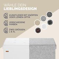 Opvouwbare Zitbank met opbergruimte en deksel - 115cm - Wit - thumbnail