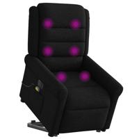 Sta-op-massagestoel elektrisch verstelbaar stof zwart - thumbnail