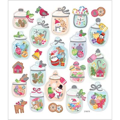 Creotime stickervel kerststemming 16,5 x 15 cm 22 stuks