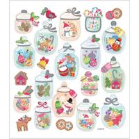 Creotime stickervel kerststemming 16,5 x 15 cm 22 stuks - thumbnail