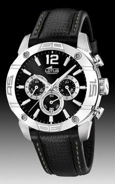 Horlogeband Lotus 15644-8 Leder Zwart 23mm