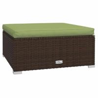 5-delige Loungeset met kussens poly rattan bruin - thumbnail