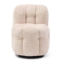 Rivièra Maison Eetkamerstoel 'Arosa' Op wielen, Chenille, kleur Naturel - thumbnail