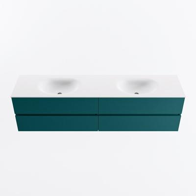 MONDIAZ VICA 190cm badmeubel onderkast Smag 4 lades. Wastafel MOON dubbel 2 kraangaten, kleur Talc.