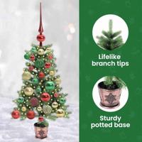 VidaXL Kerstboom met 150 led met standaard groen 65 cm pe - thumbnail