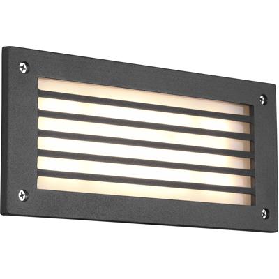 LED Tuinverlichting - Wandlamp Buitenlamp - Trion Hertom - 9W - Warm Wit 3000K - Rechthoek - Mat Antraciet - Aluminium