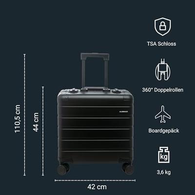 Alumaxx JJU-45193 Aluminium Reistrolley GRAVITY + 4 Wielen 44x42x22.5 cm Zwart