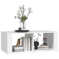 Salontafel 100x50x36 cm bewerkt hout wit - thumbnail