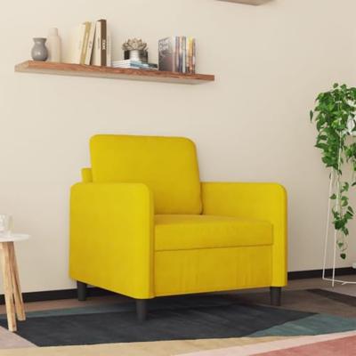 Fauteuil 60 cm fluweel geel