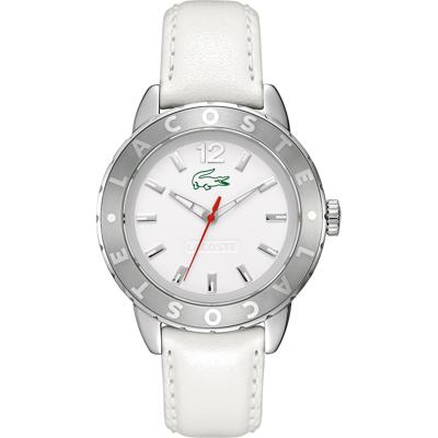 Lacoste horlogeband 2000667 / LC-54-3-27-2284 Leder Wit 18mm + wit stiksel Lacoste horlogeband 2000667 / LC-54-3-27-2284 Leder Wit 18mm + wit stiksel