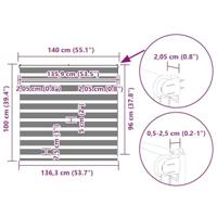 VidaXL Zebra rolgordijn 140x100 cm stofbreedte 135,9 cm donkergrijs - thumbnail