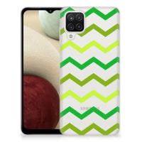 Samsung Galaxy A12 | TPU bumper | Zigzag Groen - thumbnail
