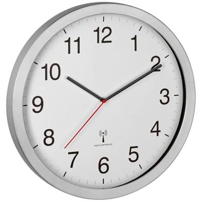 TFA Dostmann 60.3545.02 Wandklok Zendergestuurd 40 cm x 5 cm x 40 cm x 400 mm Zilver Groot display